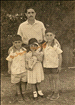 Moshe Amos with his children, 1957